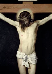 Kristus korsfäster detalj. Målning av Diego Rodriguez de Silva y Velasquez (1599-1660)