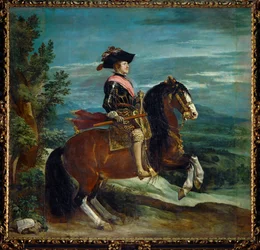 Ryttarporträtt av kung Felipe IV (målning på duk)