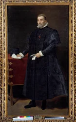 Porträtt av Diego De Corral och Arellano, lyssnare av Kastiliens högsta råd (1570-1632). Målning av Diego Rodriguez de Silva och Velasquez (1599-1660)
