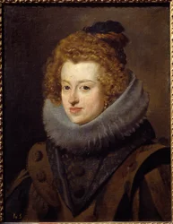 Porträtt av Dona Maria, drottning av Ungern (1606-1646). Målning av Diego Rodriguez de Silva y Velasquez (1599-1660)