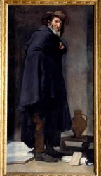 Porträtt av Menippe (Menippe de Sinope, grekisk poet och filosof från den cyniska skolan, som levde mellan 400- och 3000-talen f.Kr.). Målning av Diego Rodriguez de Silva y Velasquez (1599-1660)