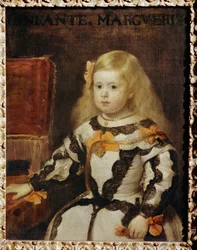 Porträtt av Infanta Margarita Teresa, dotter till Felipe IV, kung av Spanien ...