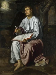 St. Johannes evangelisten på ön Patmos, ca 1618 (olja på duk)