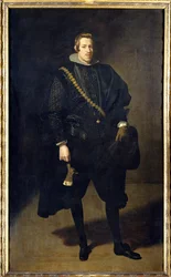 Spädbarnet Don Carlos Porträtt av Don Carlos (1607-1632), bror till kung Filip IV. Detalj. Målning av Diego Rodriguez de Silva y Velazquez dit Diego Velasquez (1599-1660)