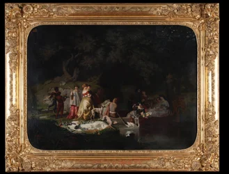 The Decameron av Boccaccio 1850 (Olja på duk)