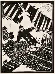Årets månader: Februari, 2012 (linoleumsnitt)