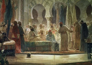 Abd al-Rahman III (891-961) tar emot ambassadören