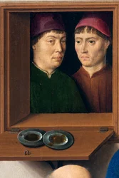 Församlingskyrka (Sankt Peters församlingskyrka). målning. Sista måltiden. Dirk Bouts. 1464-1468. Detalj. Central panel.
