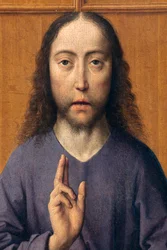 Församlingskyrka (Sankt Peters församlingskyrka). målning. Sista måltiden. Dirk Bouts. 1464-1468. Detalj. Central panel.