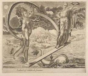 Fortune Using Man as a Plaything från Sex Sayings about Fortune, ca. 1560.