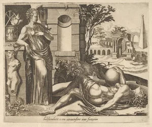 Tålamod som segraren över förmögenheten från sex ordspråk om förmögenhet, ca. 1560.