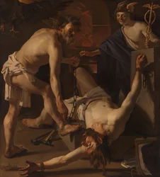 Prometheus blir kedjad av Vulcan Prometheus blir kedjad av Vulcan