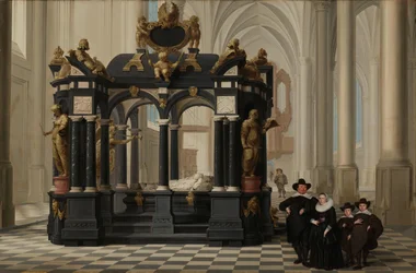 En familj bredvid prins Williams grav i Nieuwe Kerk, Delft En familj bredvid Willem I:s grav (William den tyste) i Nieuwe Kerk, Delft