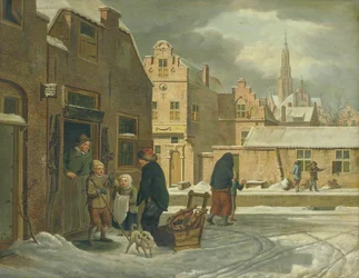 Stadsutsikt på vintern