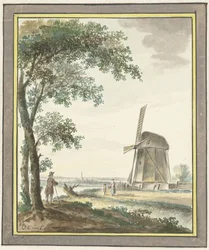 Landskap med väderkvarn