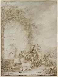 Frontispice for an Album of Drawings: Peasants at a Fountain, 1784.