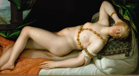 Sovande Venus (målning på ek)