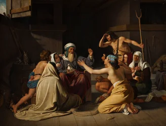 Noah och hans familj i arken, 1835.