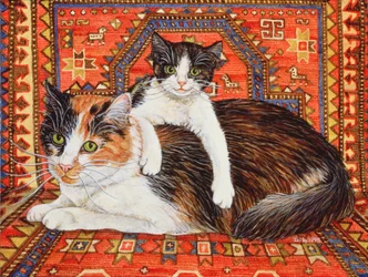 Kit-Cat-Carpet, 1995 (akryl på panel)