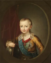 Porträtt av storhertig Alexander Pavlovich Alexander I som barn