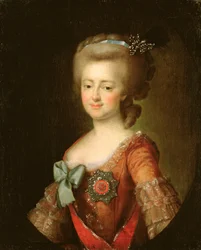 Porträtt av storhertiginnan Maria Fyodorovna (1759-1828) ca 1780-90