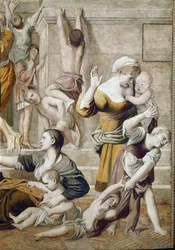 Story of St. Cecilia: Aumone of St. Cecilia, detalj (Fresco