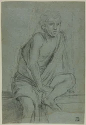Sittande ungdom: Study for Flagellation of Saint Andrew