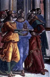 Åskådare, från Jungfru Maria i templet (fresk) (detalj)