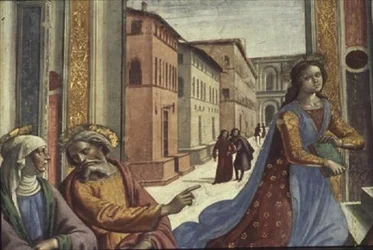 Jungfru Maria i templet (fresk) (detalj)