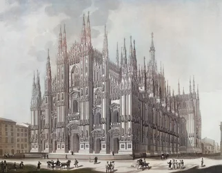 Duomo, eller Milanos katedral (tryck)