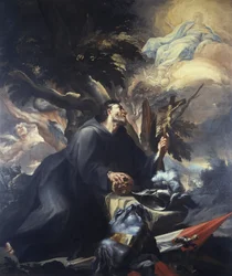 William av Aquitaine i bot, olja på duk