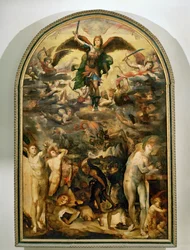 De upproriska änglarnas fall ... (målning på duk)