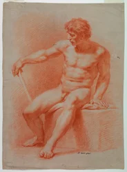 Teckning, Teckning, Naken, ca 1740