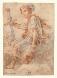 David med Goliat huvud (recto); Två studier, varav en av en kvinna (verso)
