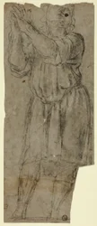 Man som står i bön (recto); Draperistudie (verso)