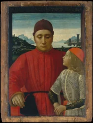 Francesco Sassetti 1421-1490 och hans son Teodoro, ca. 1488.
