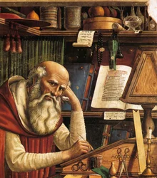 Saint Hieronymus i sin studiedetalj, 1480