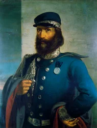 Giuseppe Garibaldi som general för den sardiska armén