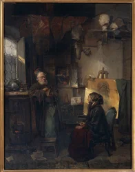 The Aged Moneylender undersöker de sista smyckena av Lady Fallen on Hard Times, av Domenico Induno