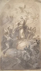 The Virgin Immaculate in Glory recto, Skiss of a Part of a Leg and a Hand verso, 1723-1806.