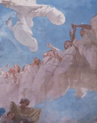 Antagandet, fresk av Domenico Morelli (1823-1901), taket i Assuntas kungliga kapell, Neapels kungliga palats (UNESCO:s världsarvslista
