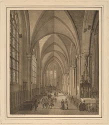 Vy över interiören av kyrkan St Sebald i Nürnberg