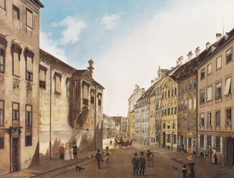 Residenzstrasse mot Max-Joseph-Platz 1826