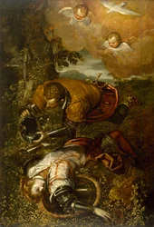 Tancred Baptizing Clorinda, ca 1586-1600 (olja på duk)