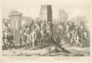 Soldater vid obelisken Alexander den stores triumf i Babylon (serietitel)