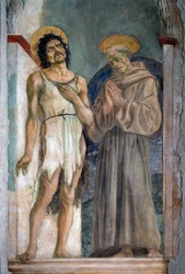 Sankt Johannes Döparen och Sankt Franciskus av Assisi - fresk
