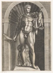Skulptur av en krigare Speculum Romanae Magnificentiae (serietitel)