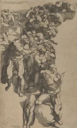 Grupp från Last Judgment, S:t Bartolomeus, St. Peter och andra apostlar, 1500-talet.