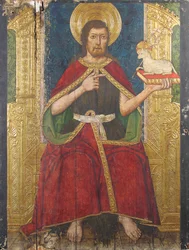 Panel med Johannes Döparen på tronen från Retable, 1400-talet.