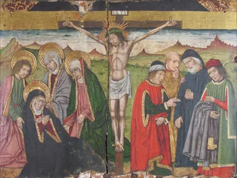 Panel med The Crucifixion från Retable, 1400-talet.